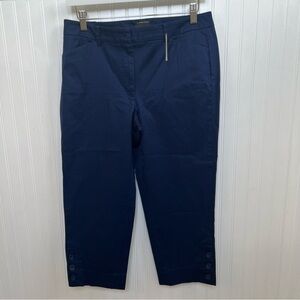 Talbots NEW Solid Navy Blue The Perfect Skimmer Cropped Chino Pants Size 6
